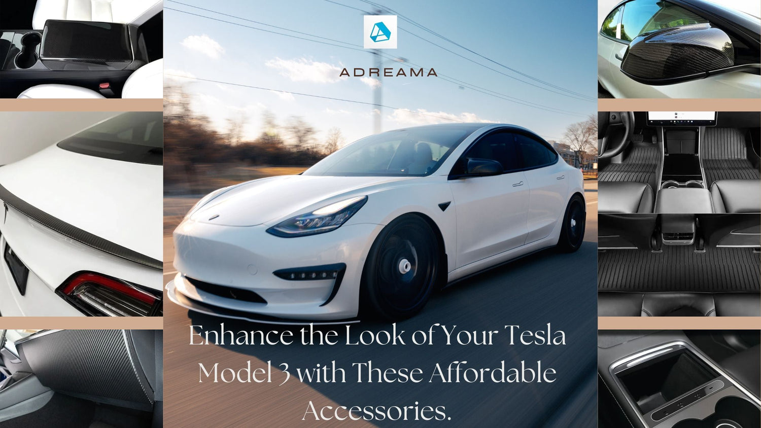 Enhance tesla model 3 look with adreama accessories