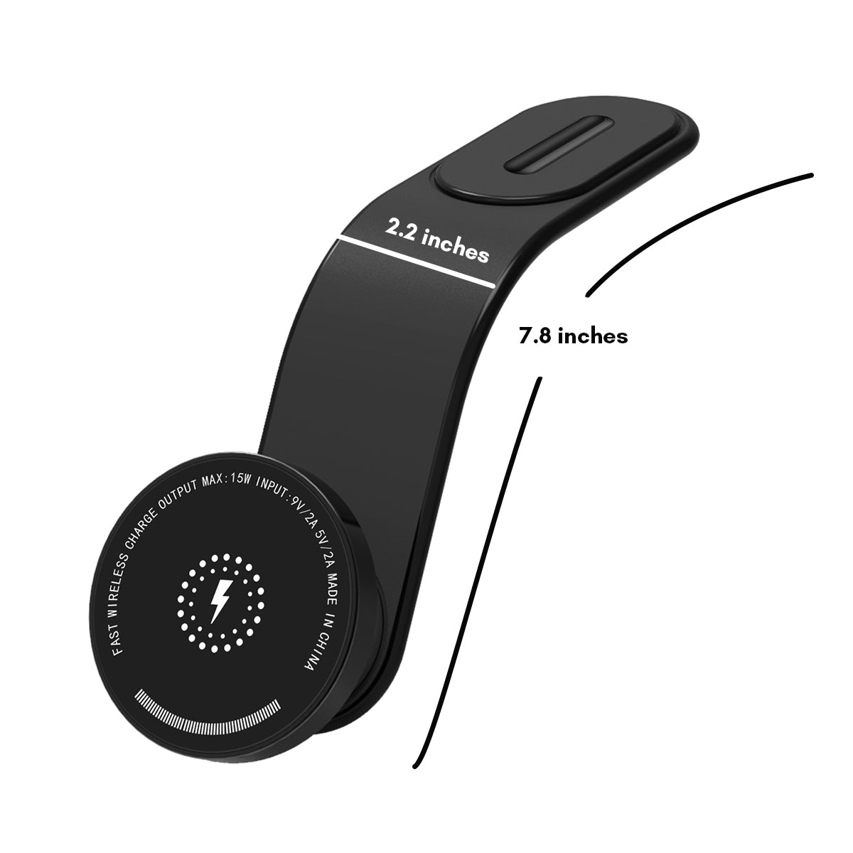 Dimension of Adreama Wireless Adjustable Magnetic Charging Car Mount