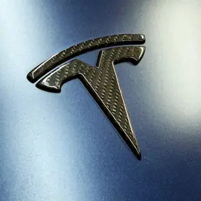 Adreama Tesla Model 3/Y T Logo Badge Real Dry Carbon Fiber Cap for Trunk and Frunk (Front Trunk)(2 pcs) (Ships Within 5-7 Days)