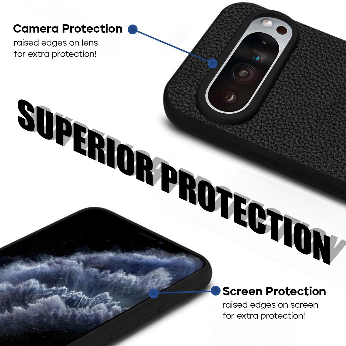 Google Pixel 9 Pro XL Black Phone Case with Camera and screen protection