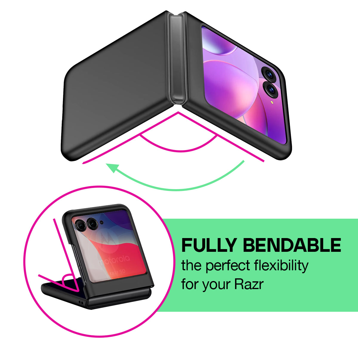 Matte Black Case for moto razr 2024