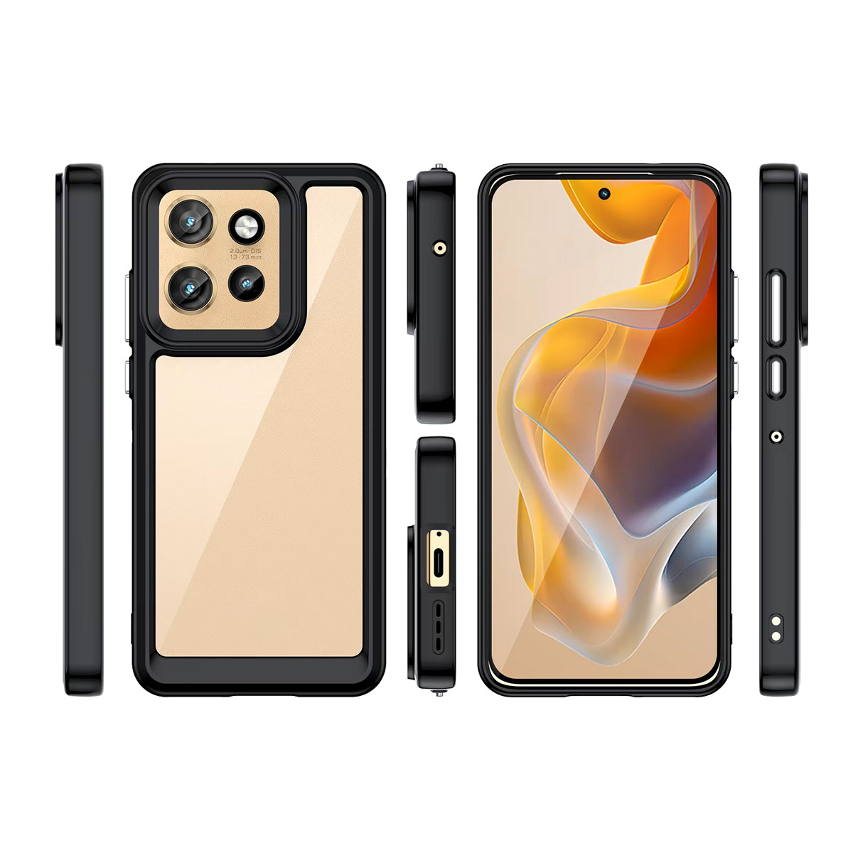 Side, front and Rear view of Motorola Edge 50/Neo Phone case