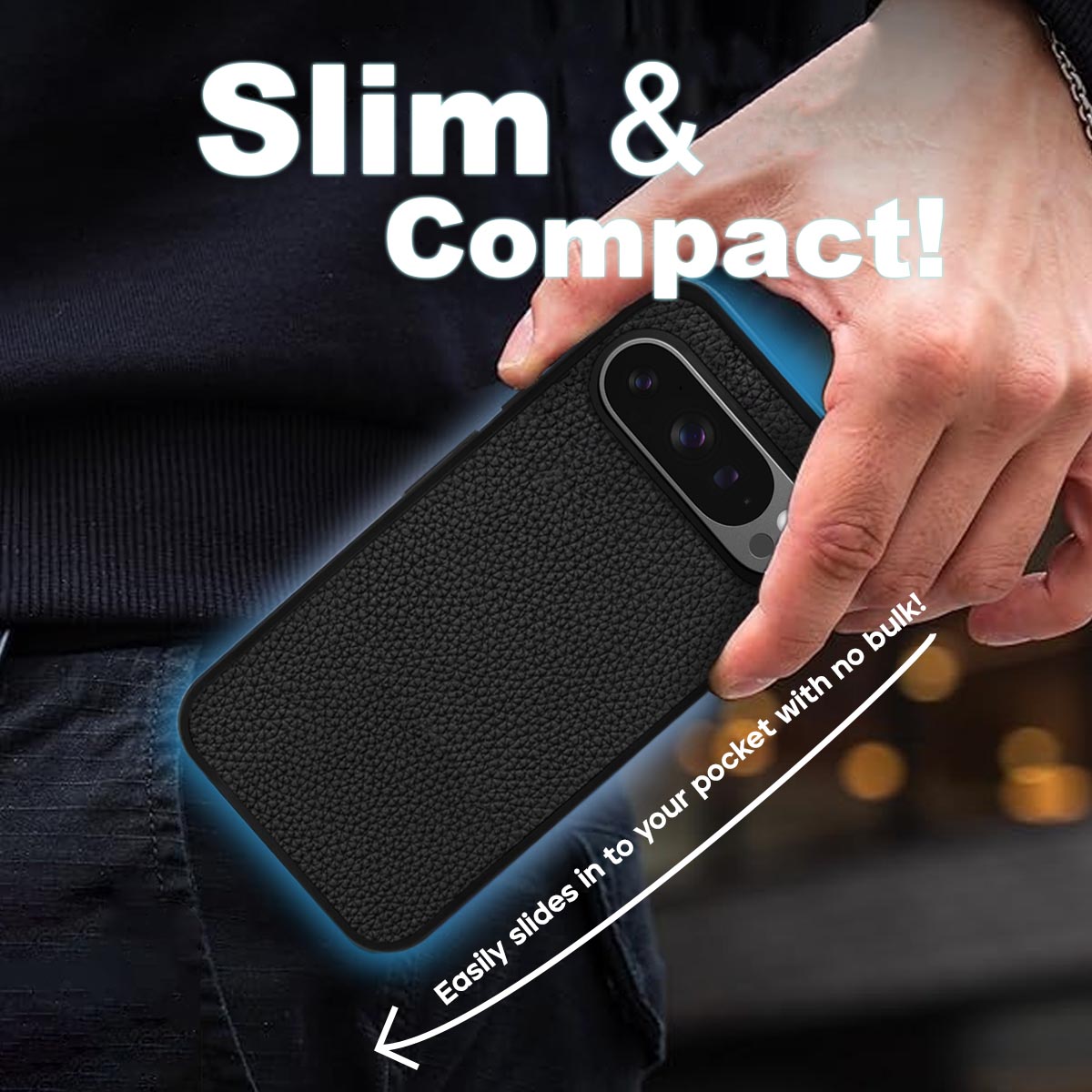 Slim and Compact Google Pixel 9 Pro XL Black Phone Case