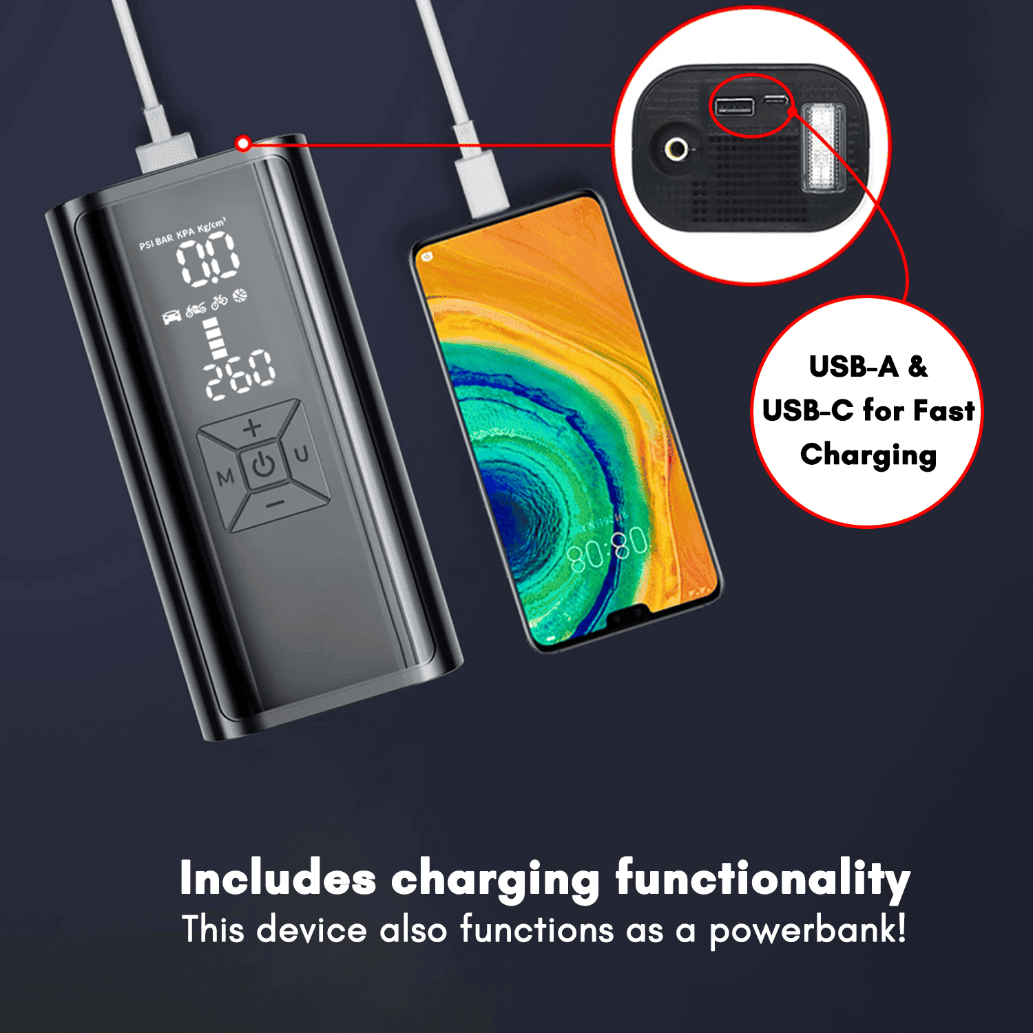 Adreama tire inflator could be used as a Power bank