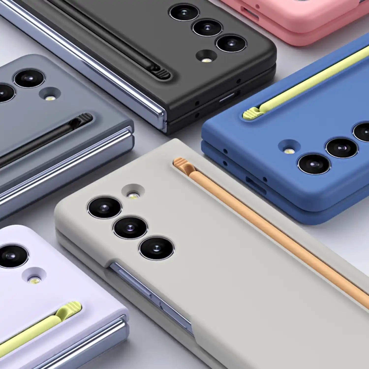 Samsung Galaxy Z Fold 3, 4, 5 Protective Hard Shell Phone Case with Pen Slot