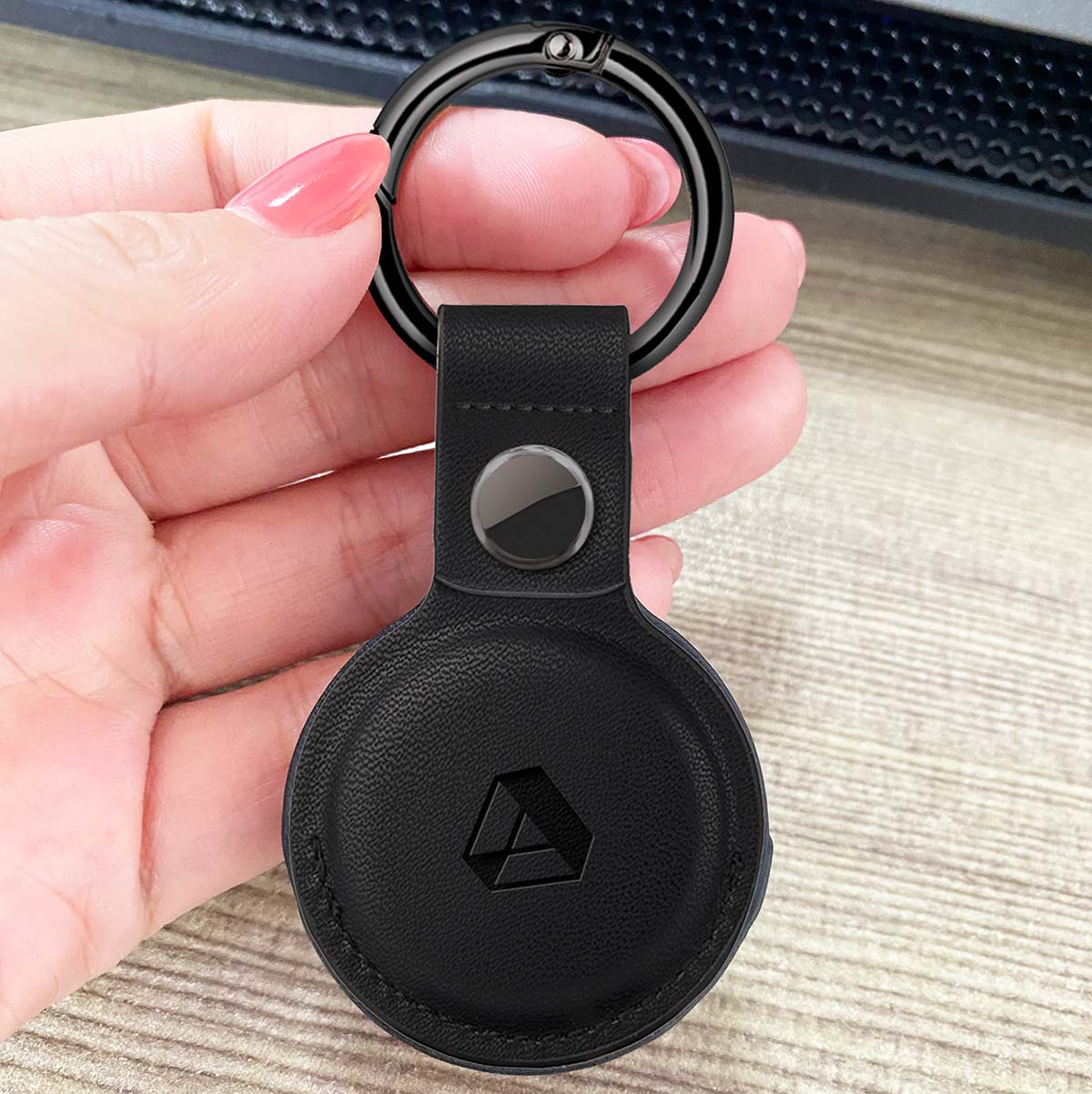 Ring Holder for Apple® AirTag Faux Leather - Black