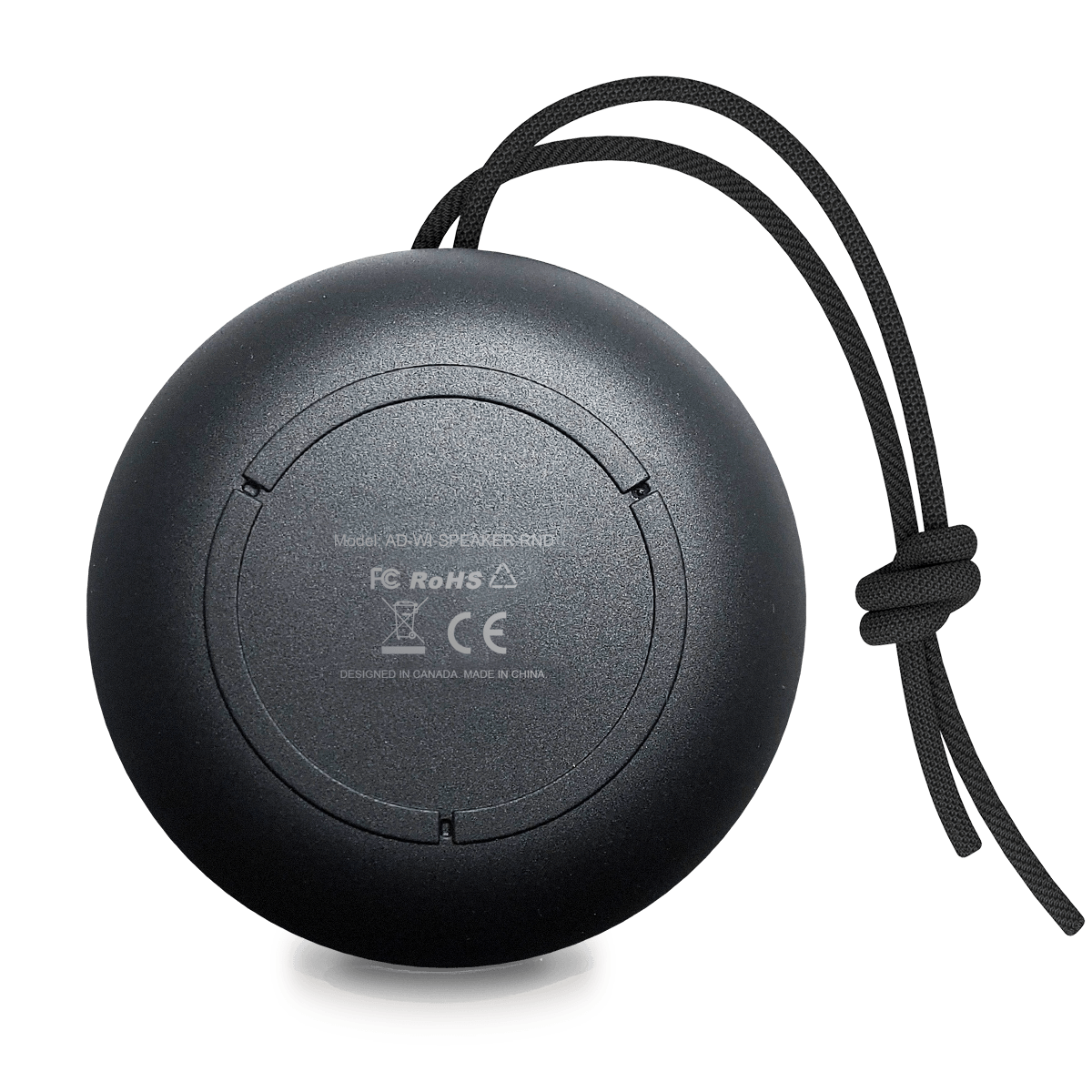 DOTBEATS Mini Wireless Bluetooth Speaker, Black, Back View.