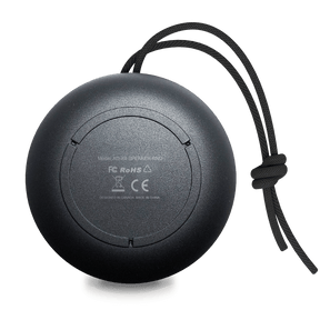 DOTBEATS Mini Wireless Bluetooth Speaker, Black, Back View.