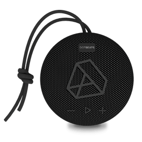 DOTBEATS Mini Wireless Bluetooth Speaker, Black, Front View.
