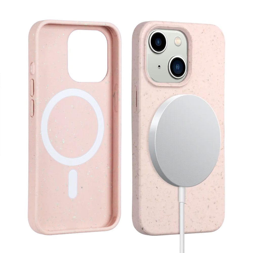 Pink Iphone 14 Plus Biodegradable Shockproof Case, Magsafe Compatible