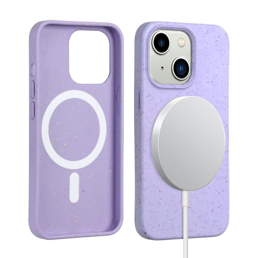 Purple Iphone 14 Plus Biodegradable Shockproof Case, Magsafe Compatible