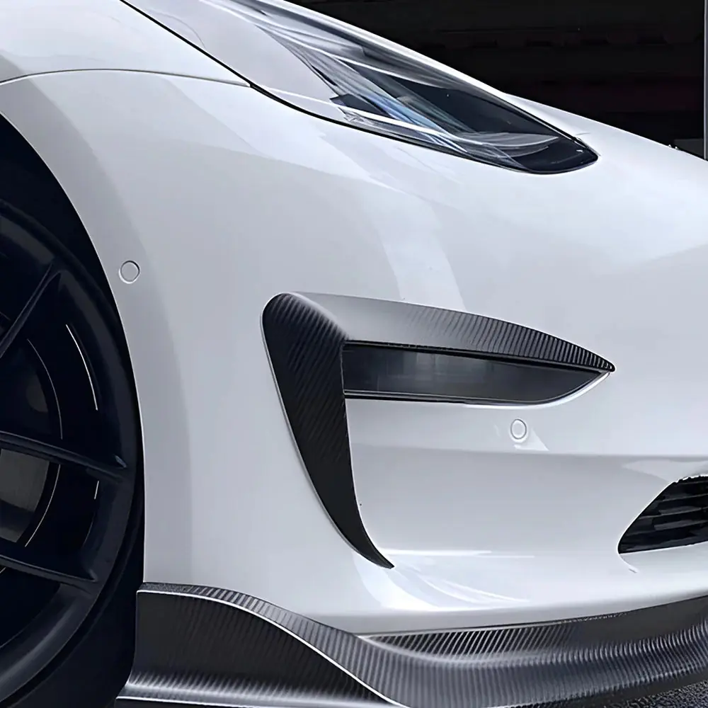 Protect and Elevate Your Tesla Model 3 with Adreama's High-Quality Carbon Fiber Fog Light Trim Cover