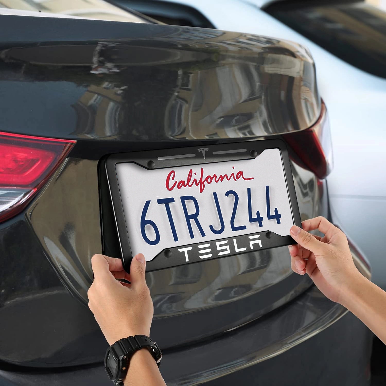 Adreama License Plate Frame Cover for your Tesla