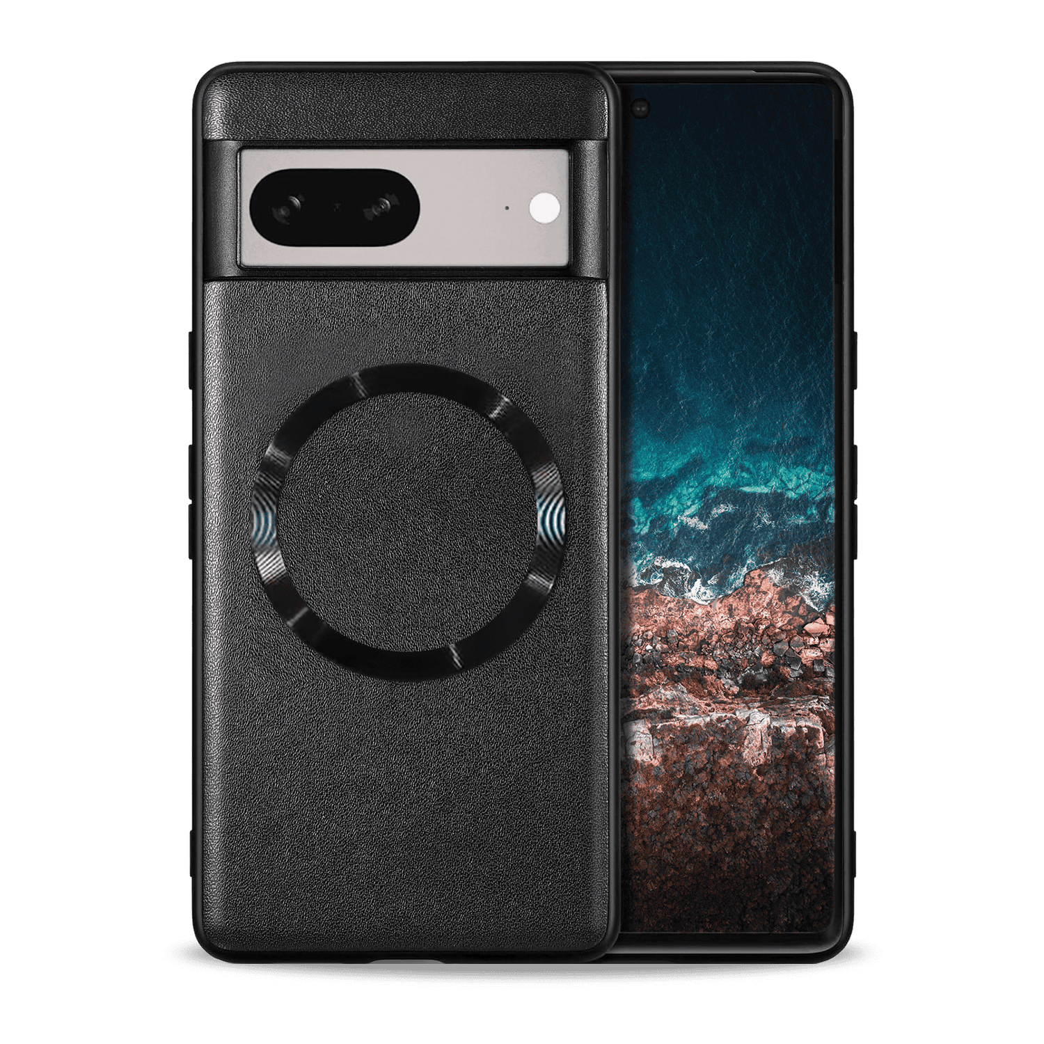 Elevate Your Style with the Adreama Vegan Leather Google Pixel 8 Case - Black