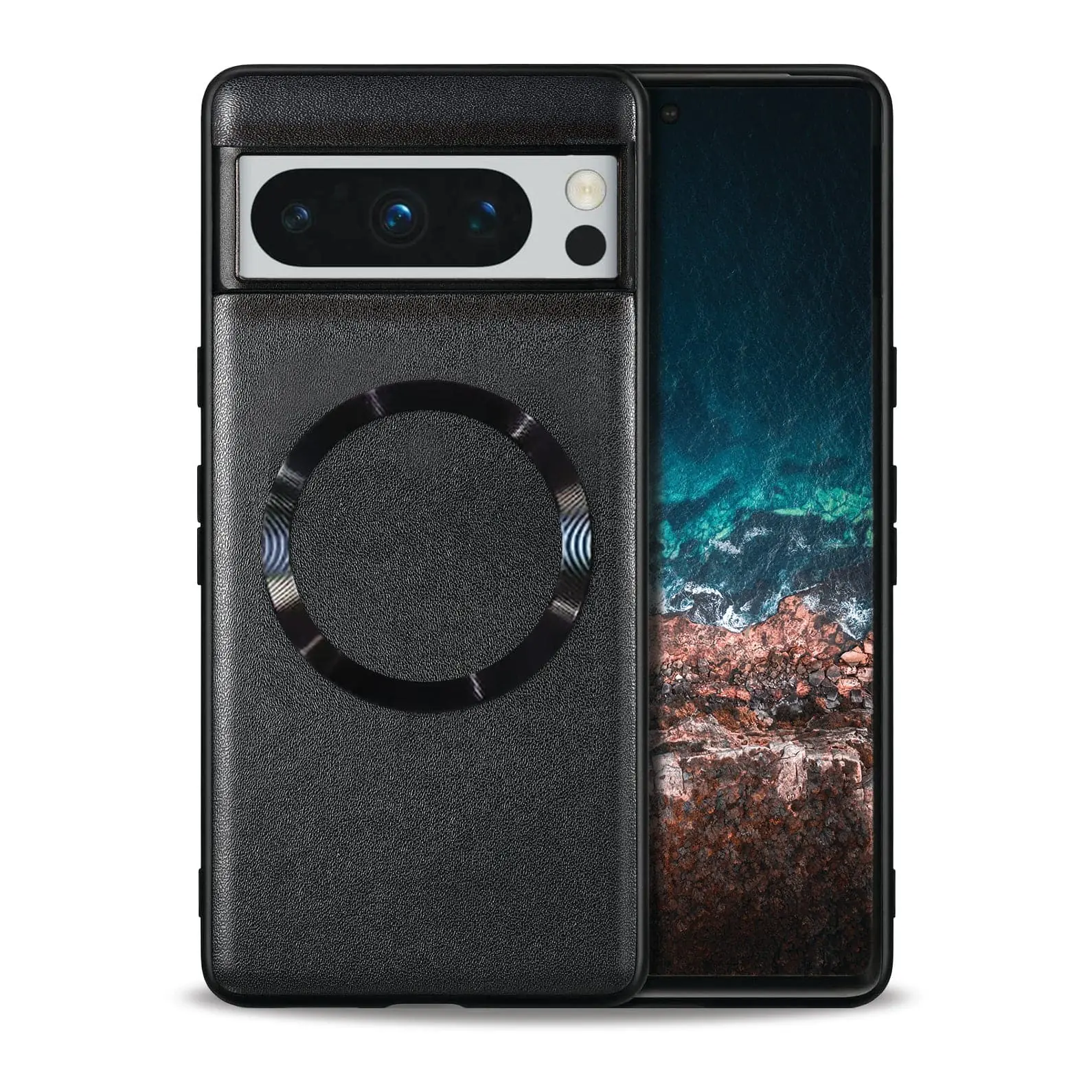 Elevate Your Phone Game with the Sleek and Durable Adreama Vegan Leather Google Pixel 8 Pro Case - Black