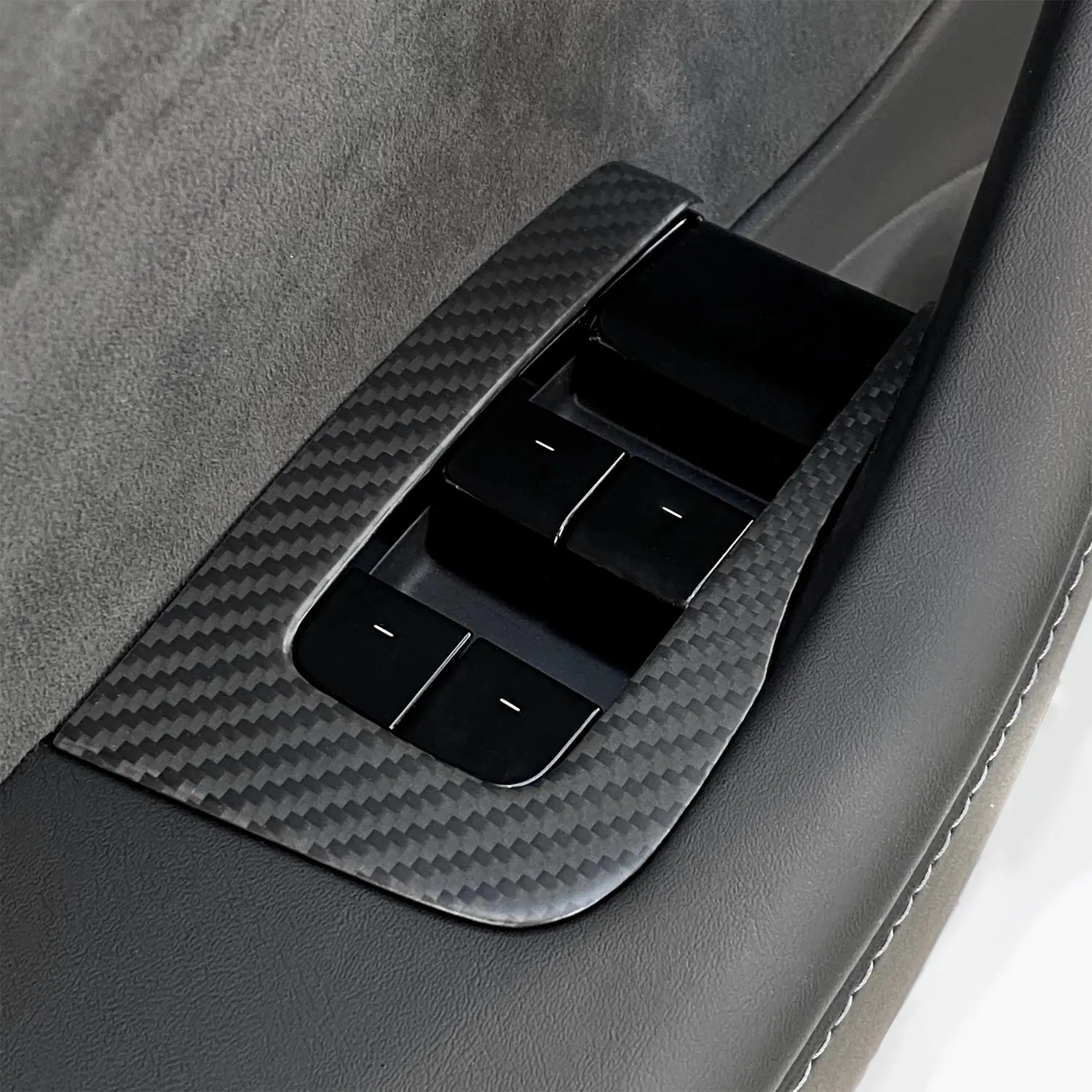 Protect and Upgrade Your Tesla Model 3/Y with Adreama Real Dry Carbon Fiber Window and Door Switch Cover Kit