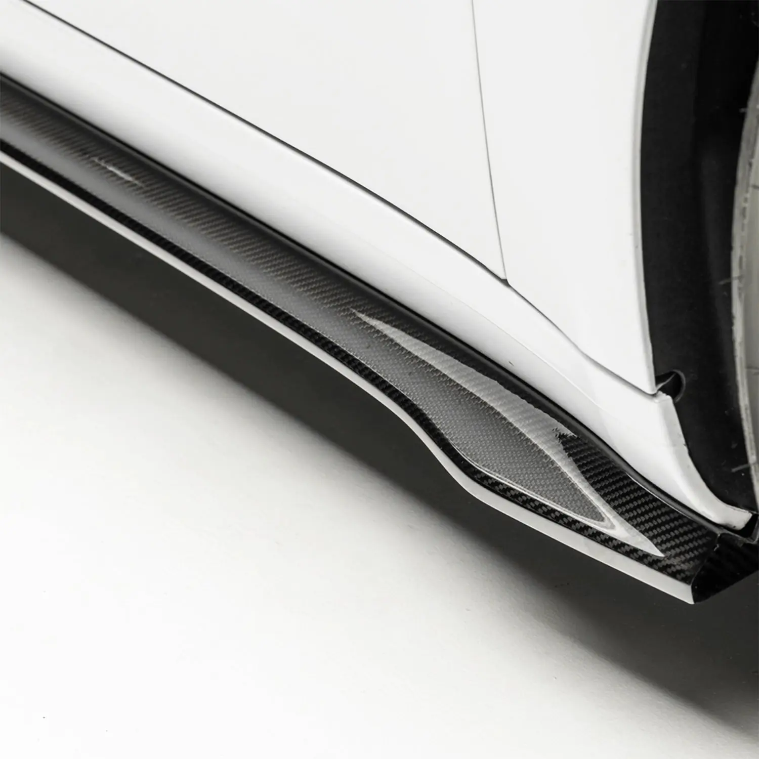 Enhance the Look of Your Tesla Model 3 with Adreama V Type/Shape Side Skirts Made from Real Premium Dry Carbon Fiber