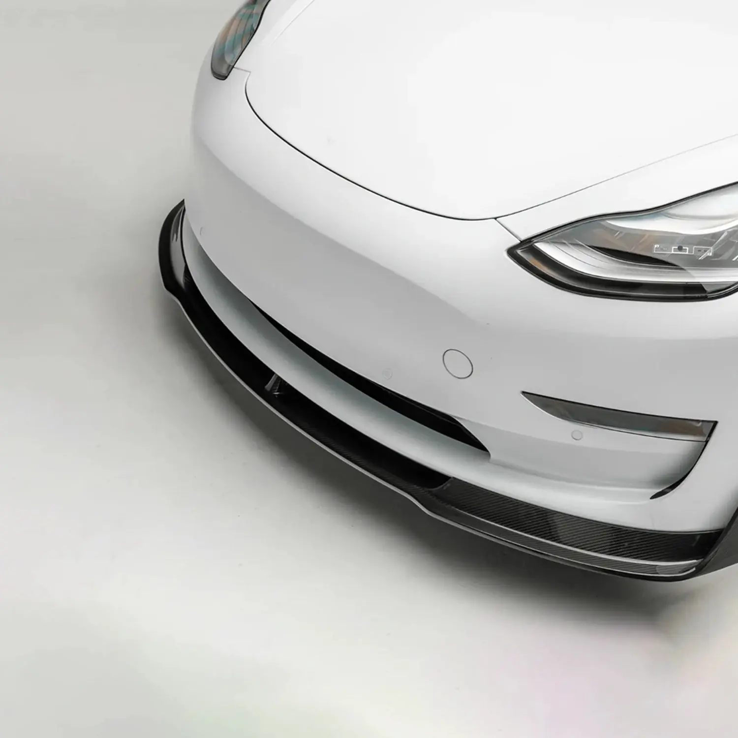 Elevate the Style and Performance of Your Tesla Model 3 V Type with Adreama's Carbon Fiber Front Bumper Lip