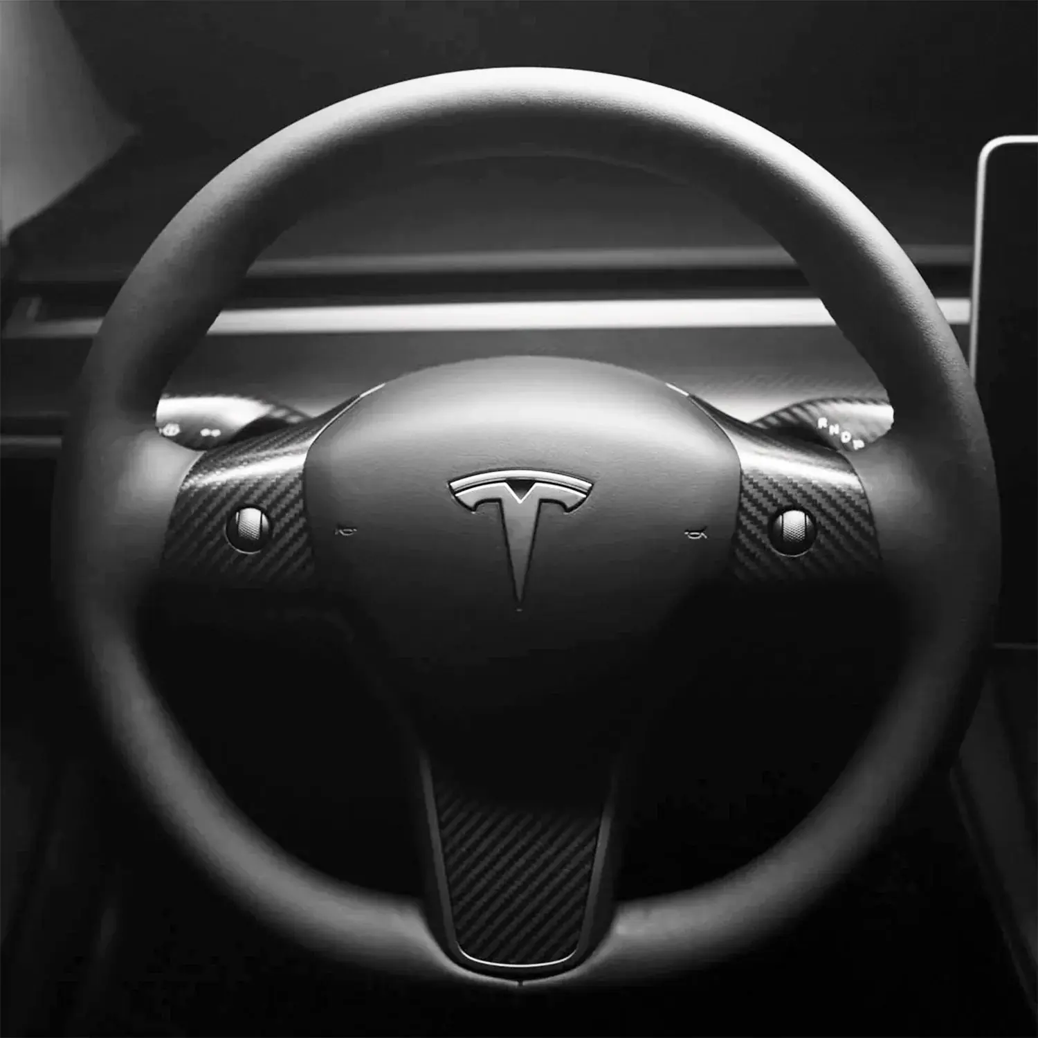 Upgrade Your Tesla's Interior with Adreama Real Carbon Fiber Steering Wheel Accents