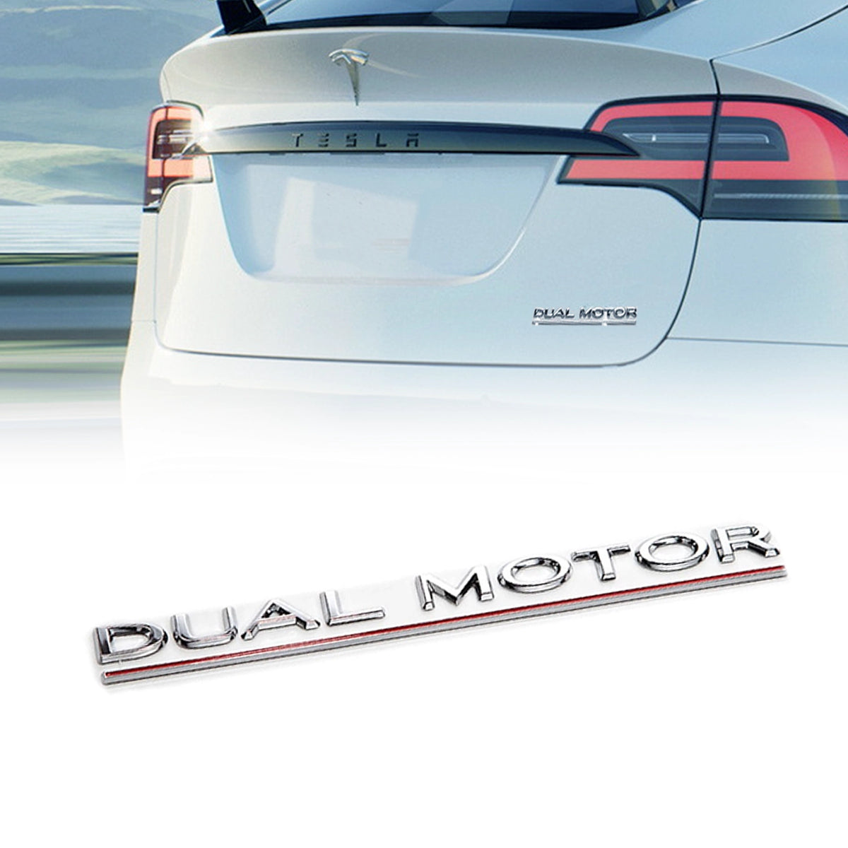 Adreama Tesla Model 3/Y Plastic Dual Motor Word Badge (Ships Within 5-7 Days)