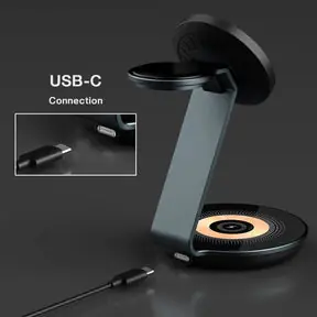 3-in-1 Wireless Magnetic Charging Stand/Station for Qi-Enabled and MagSafe® Compatible Devices (including iPhone 12/13/14/15 series)