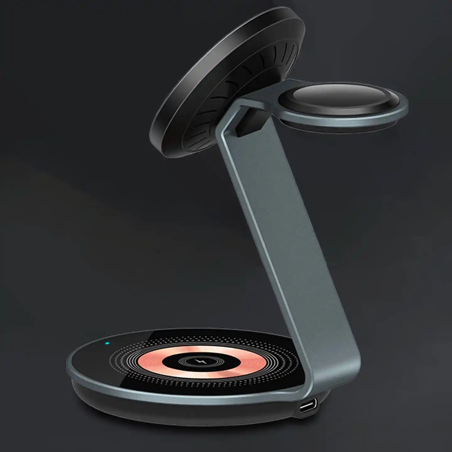 3-In-1 Wireless Magnetic Charging Stand - side view