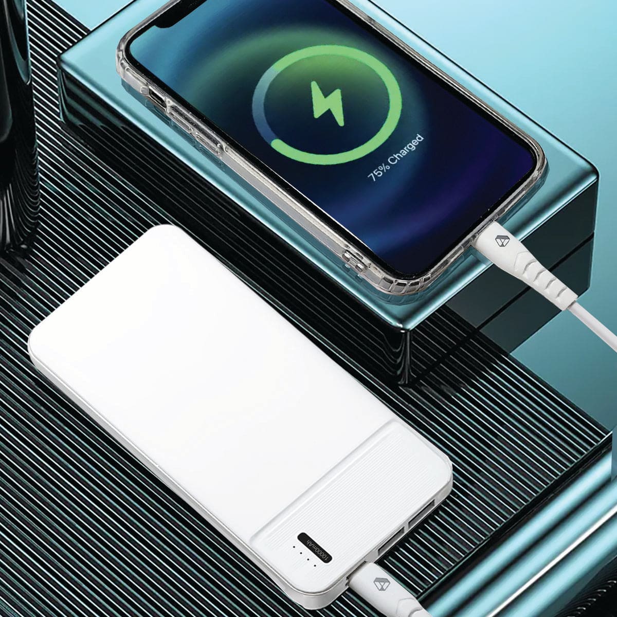 Adreama White 10000mAh Fast Charge Power Bank 18W