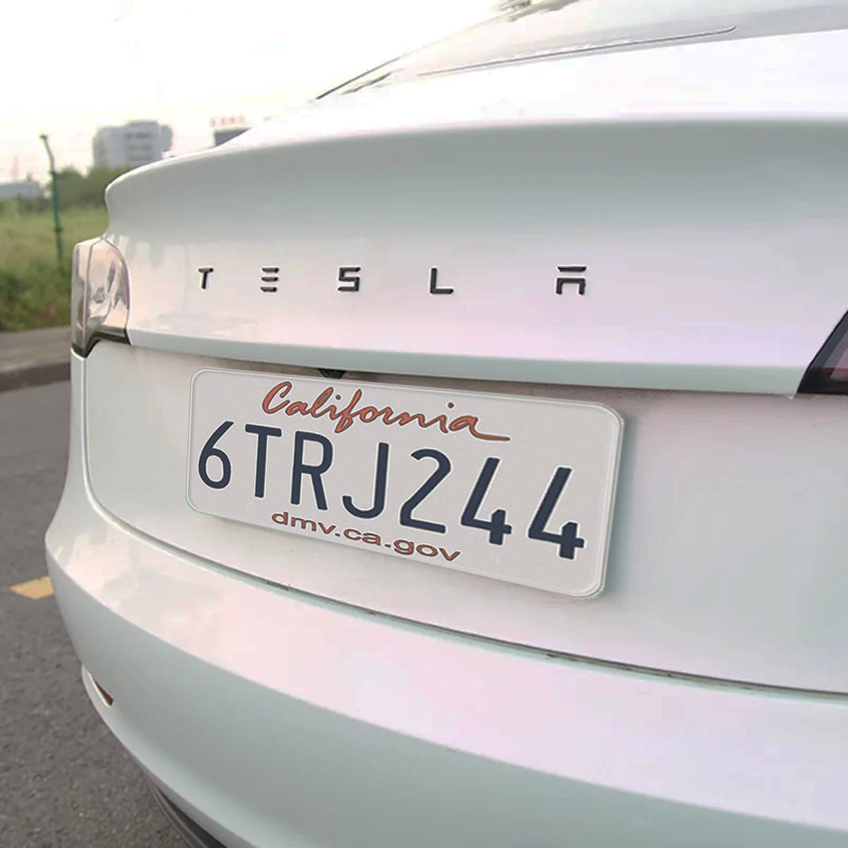 CutRiteFX Tesla Rear Logo Letters Decal – Matte Black Vinyl – Fits Model 3 & Y – USA Made