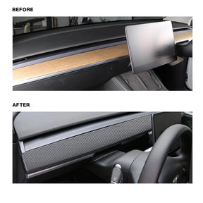Adreama Tesla Model 3/Y Real Dry Carbon Fiber Dashboard Cover (1 piece) (Ships Within 5-7 Days)