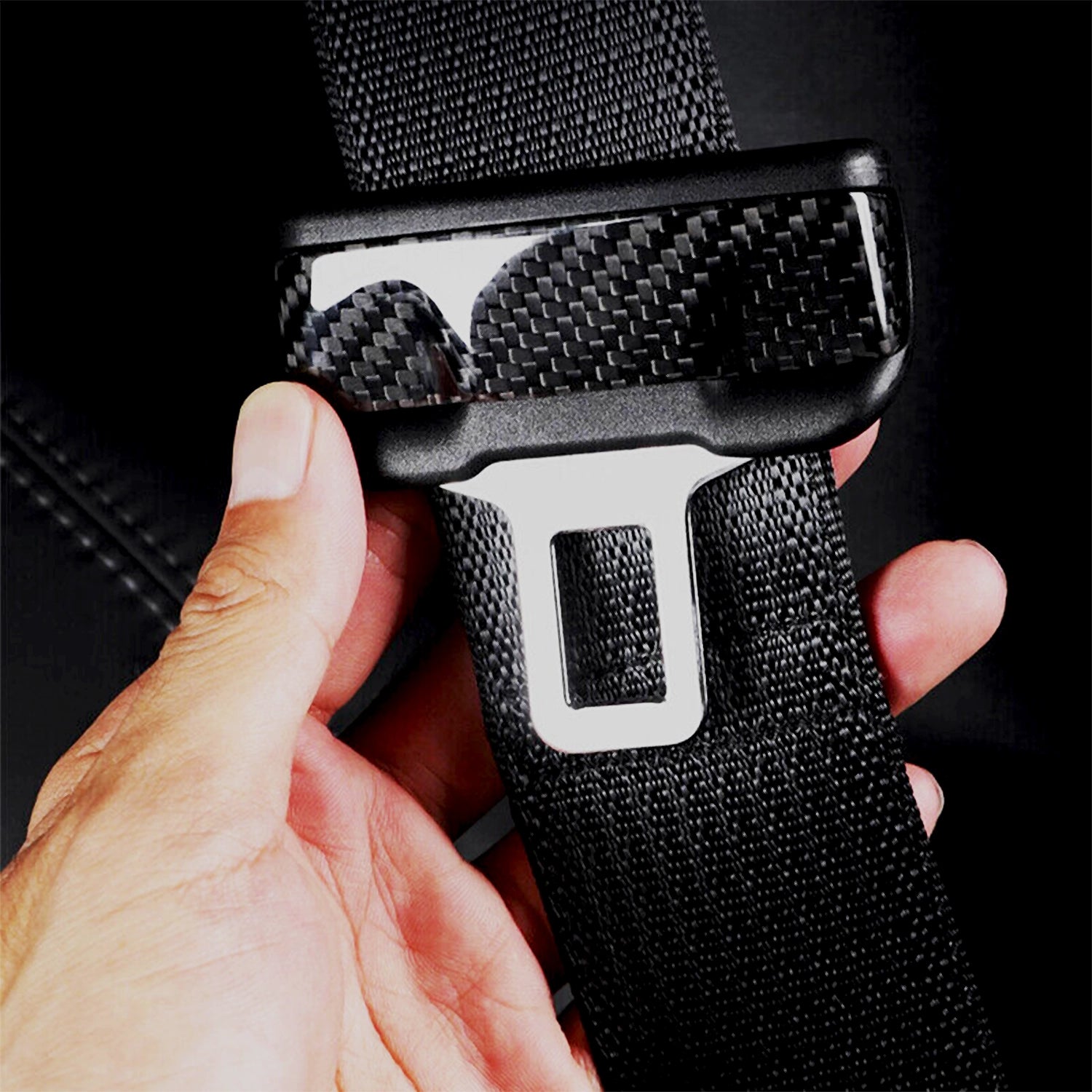 Adreama Tesla Model 3 Seat Belt Latch Cover (2 pcs) Made With Real Premium Dry Carbon Fiber (Ships Within 5-7 Days)