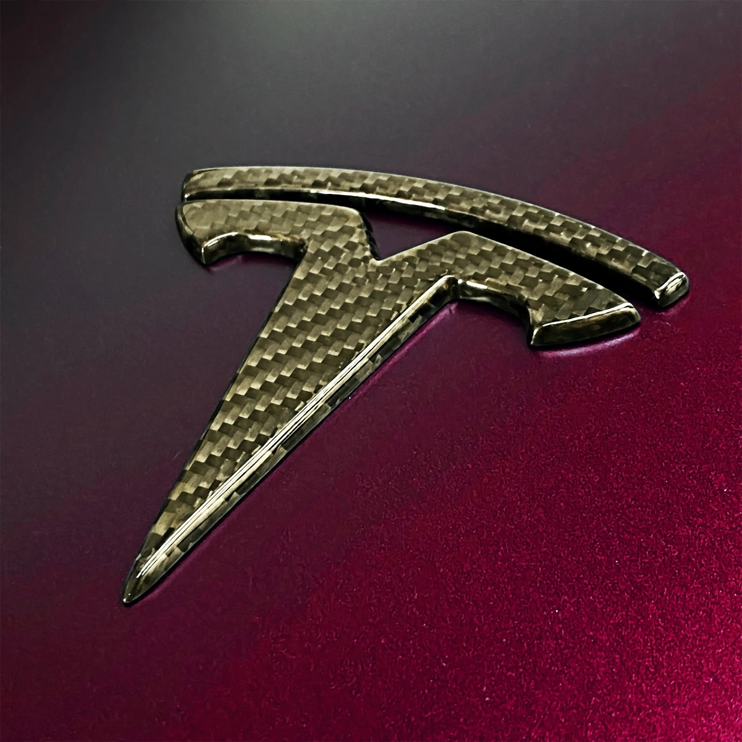 Adreama Tesla Model 3/Y T Logo Badge Real Dry Carbon Fiber Cap for Trunk and Frunk (Front Trunk)(2 pcs) (Ships Within 5-7 Days)