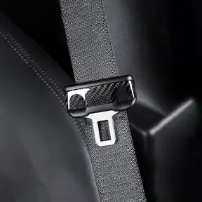 Adreama Tesla Model 3 Seat Belt Latch Cover (2 pcs) Made With Real Premium Dry Carbon Fiber (Ships Within 5-7 Days)