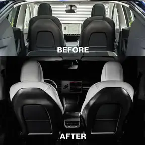 Adreama Tesla Model 3/Y Back Seat Add On Cover Made With Real Premium Dry Carbon Fiber, 1 Pair (2 pcs) (Ships Within 5-7 Days)