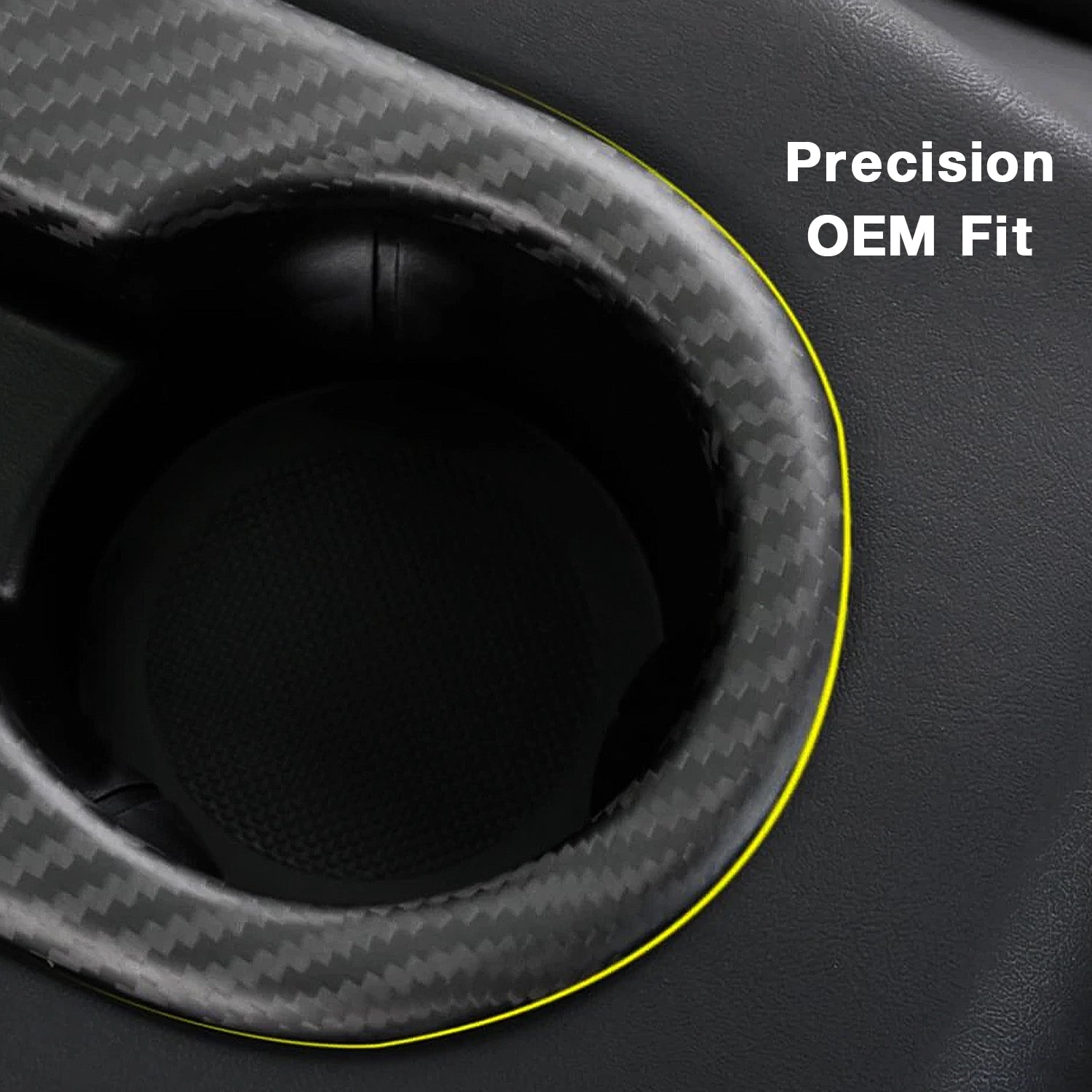 Adreama Tesla Model 3 Rear Seat Cupholder Trim Cover Made With Real Premium Dry Carbon Fiber (Ships Within 5-7 Days)