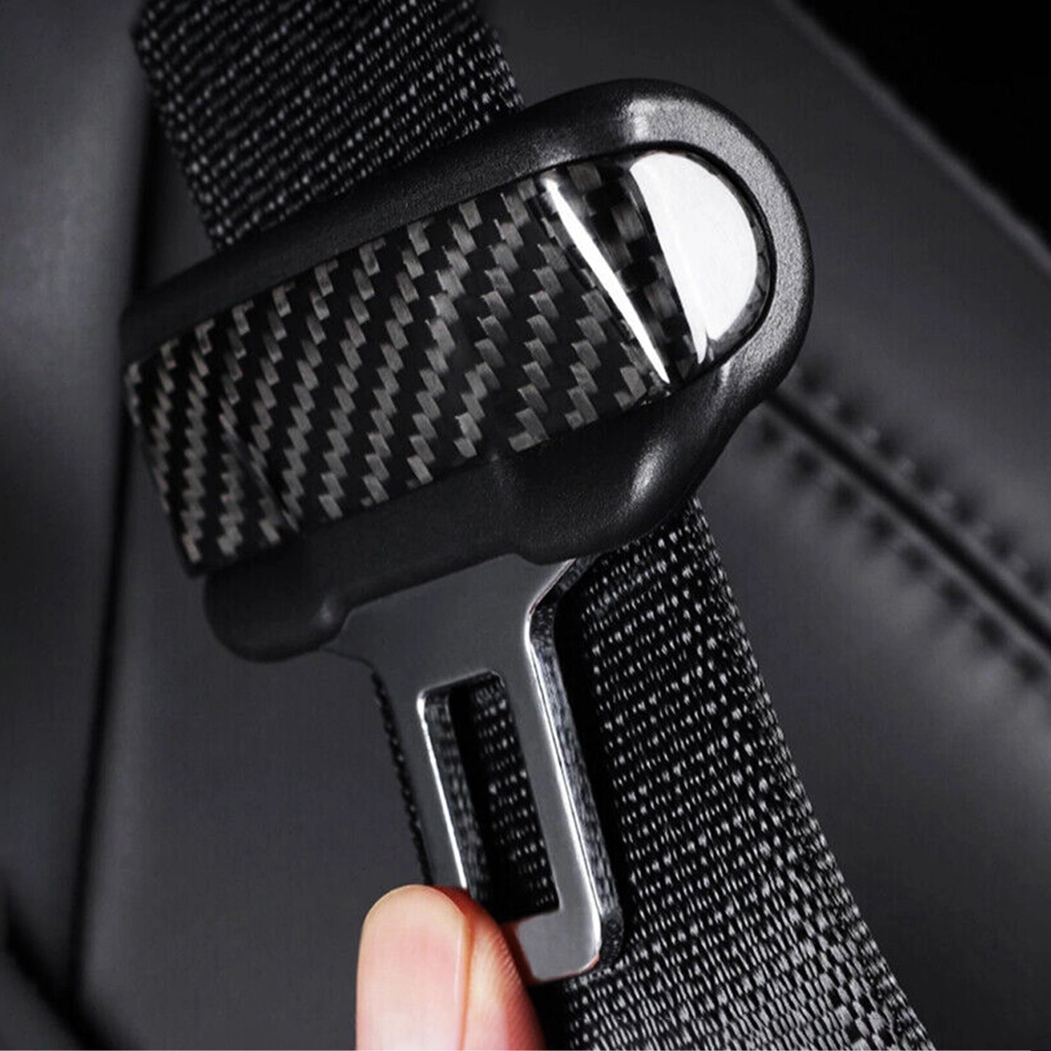 Adreama Tesla Model 3 Seat Belt Latch Cover (2 pcs) Made With Real Premium Dry Carbon Fiber (Ships Within 5-7 Days)