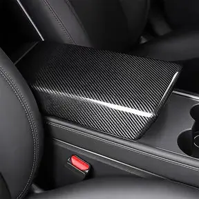 Adreama Tesla Model 3/Y Armrest Center Console Cover Made With Real Premium Dry Carbon Fiber (Ships Within 5-7 Days)