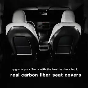 Adreama Tesla Model 3/Y Back Seat Add On Cover Made With Real Premium Dry Carbon Fiber, 1 Pair (2 pcs) (Ships Within 5-7 Days)