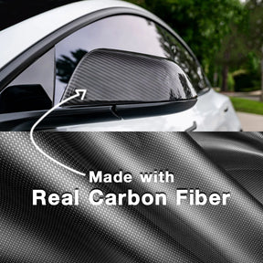Adreama Tesla Model 3/S/X/Y Side Mirror Cover (Cap) Made With Real Premium Dry Carbon Fiber, 1 Pair (2 pcs) (Ships Within 5-7 Days)