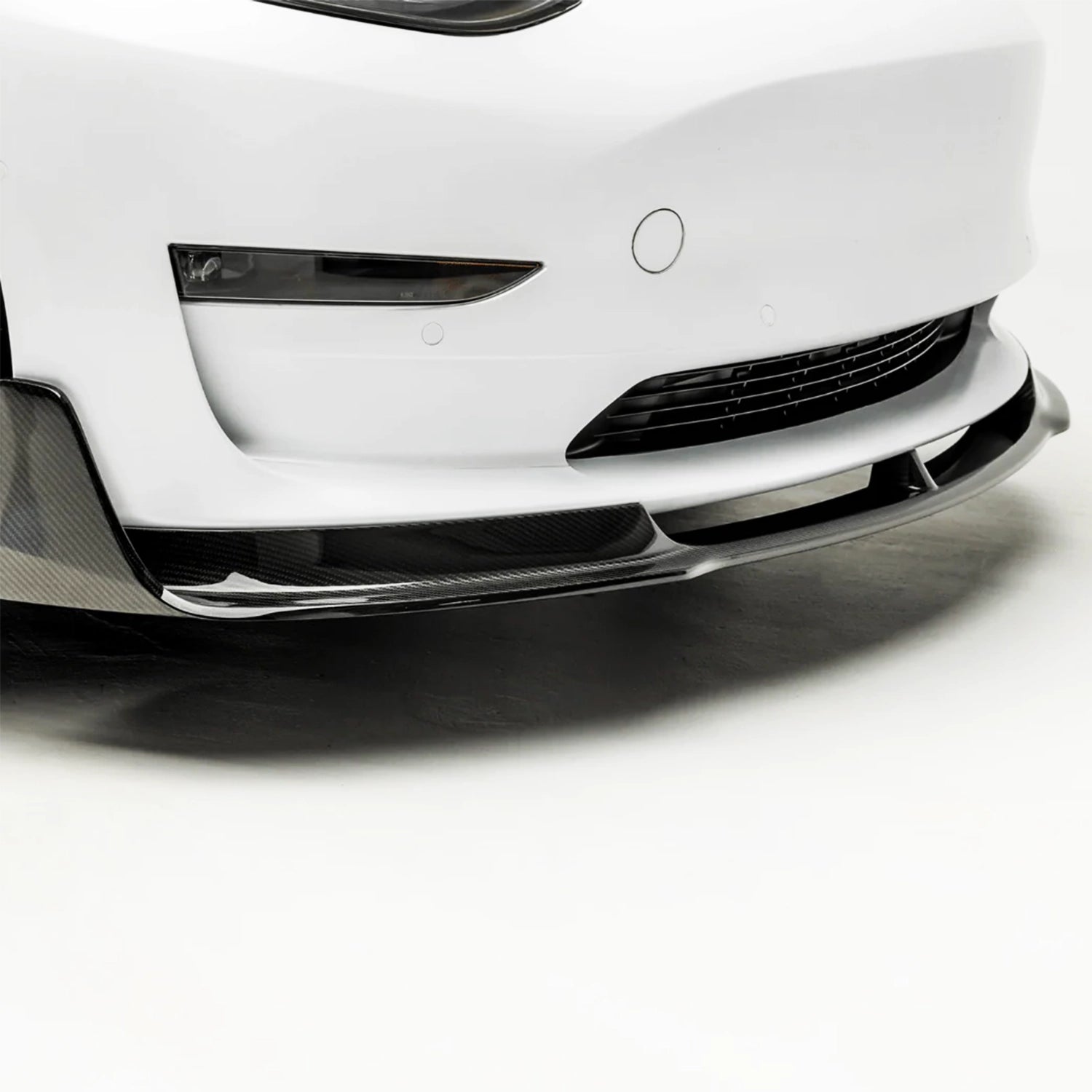 Tesla Model 3 V Type Dry Carbon Fiber Front Bumper Lip (2017-2023)