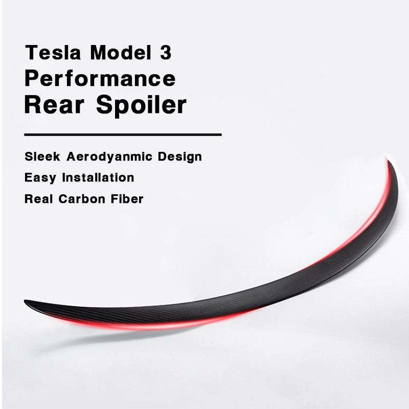 Tesla Model 3 Dry Carbon Fiber Performance Rear Spoiler