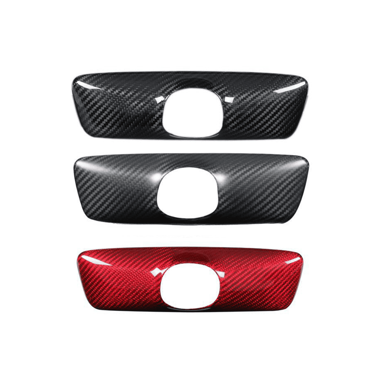 Adreama Tesla Model 3/Y Interior Rear View Mirror Cover Made With Real Premium Dry Carbon Fiber, 1 Pair (2 pcs) (Ships Within 5-7 Days)