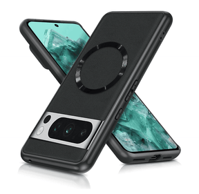 Adreama Vegan Leather Google Pixel 8 Pro Case, MagSafe® Compatible - Black