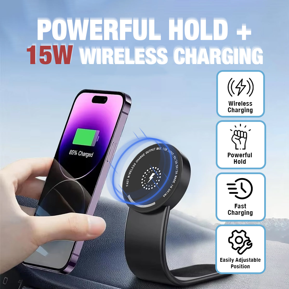 Powerful 15w wireless charging