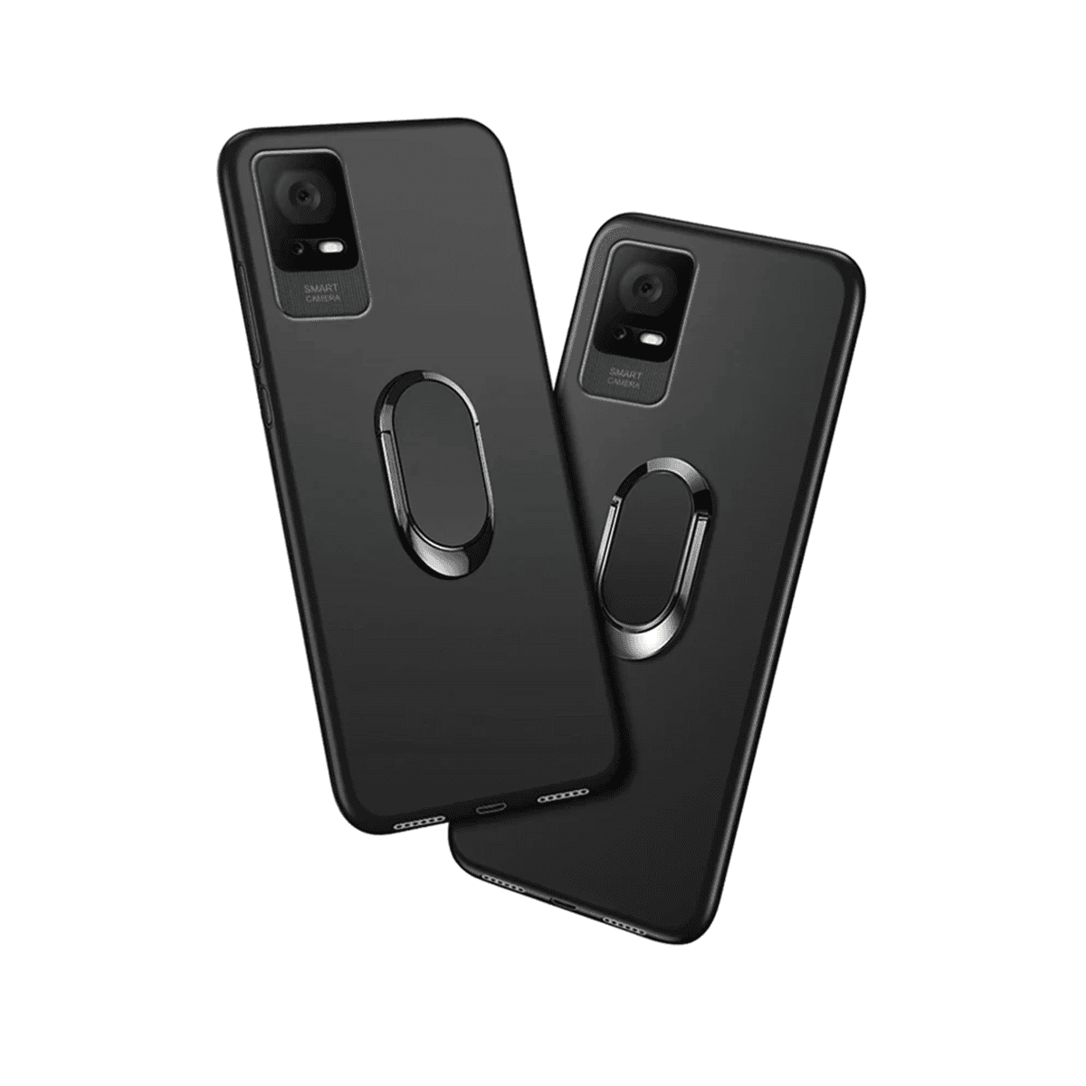 TCL 20 S/20 SE/40 XL/ION V High Quality Silicone Black Case with Ring Stand