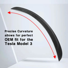 Tesla Model 3 Dry Carbon Fiber Performance Rear Spoiler