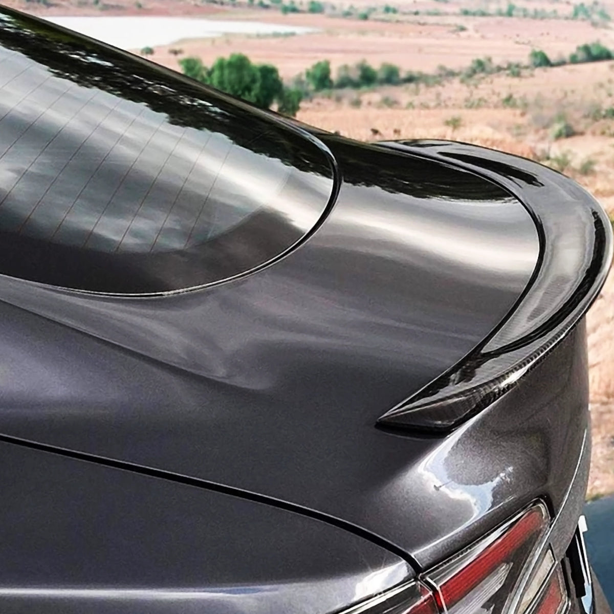 Adreama Tesla Model S Performance Spoiler Made With Real Premium Carbon Fiber - Glossy Finish