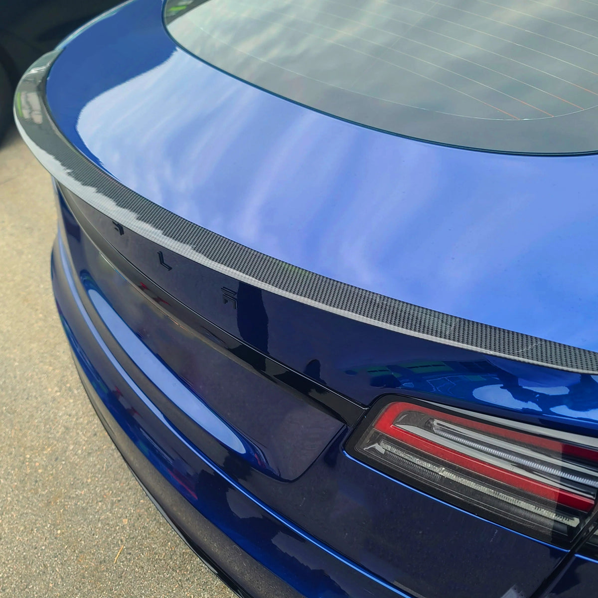 Tesla Rear Spoiler Refit Kit Tesla Model S Carbon Fiber Performance Rear Spoiler | Adreama