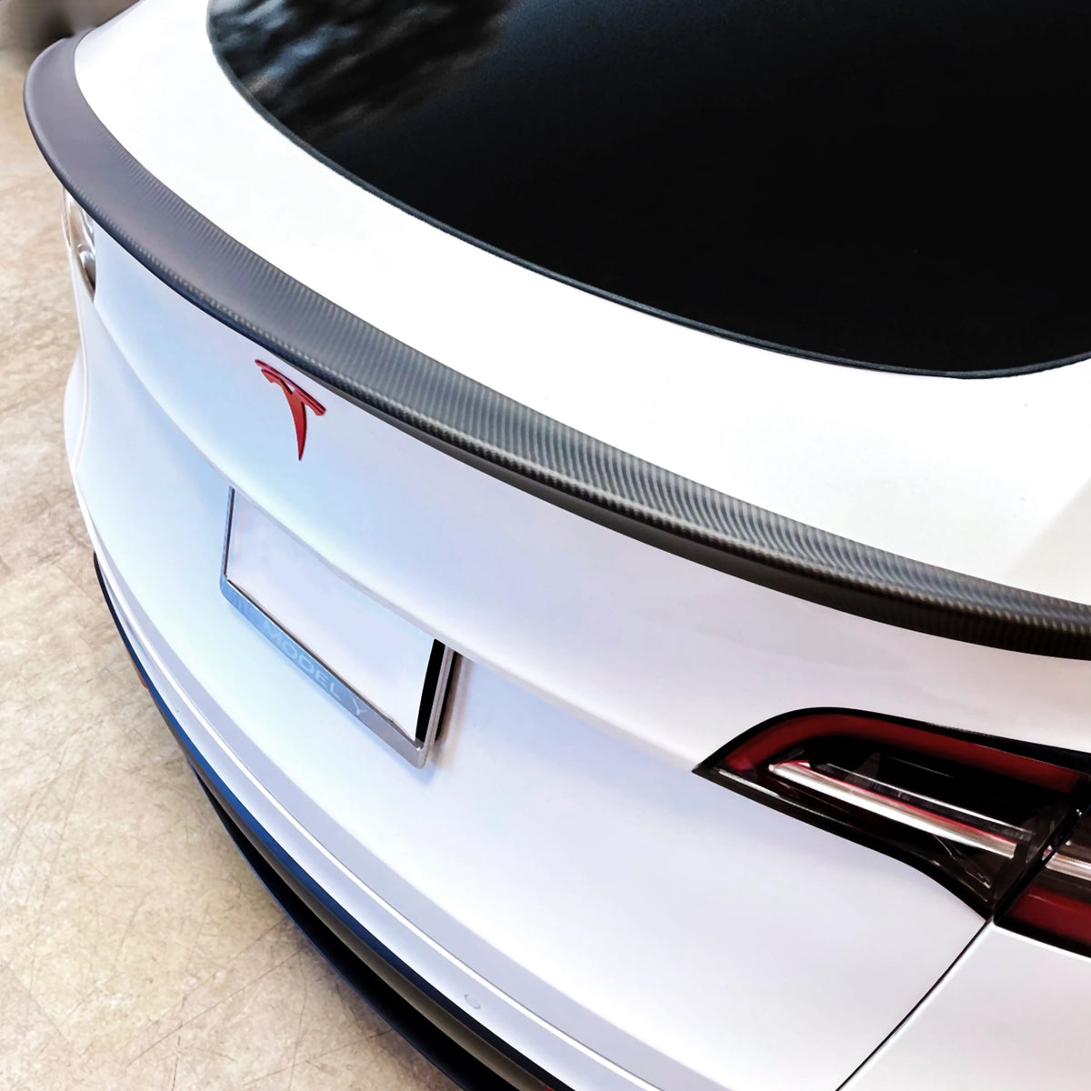 Tesla Model Y Spoiler Rear Rood Tesla Model Y Carbon Fiber Performance Rear Spoiler | Adreama