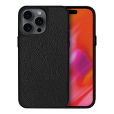 Adreama Vegan Leather Shockproof iPhone 16 Pro Black Phone Case