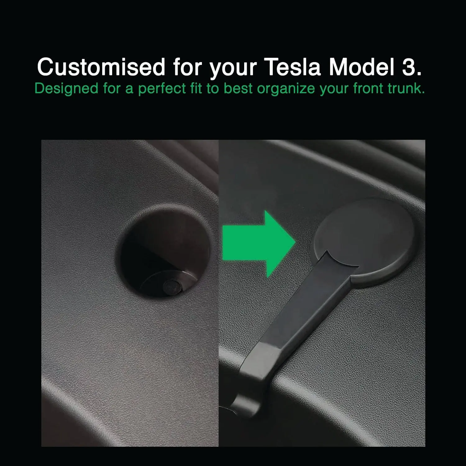 Adreama Tesla Model 3 Front Trunk/Frunk Hooks, 2 pack (Ships Within 5-7 Days)